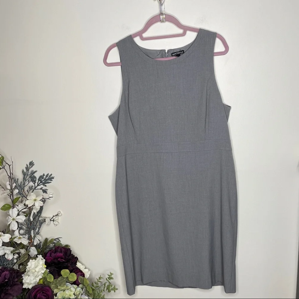 J. Crew Sleeveless Sheath Dress in Light Gray